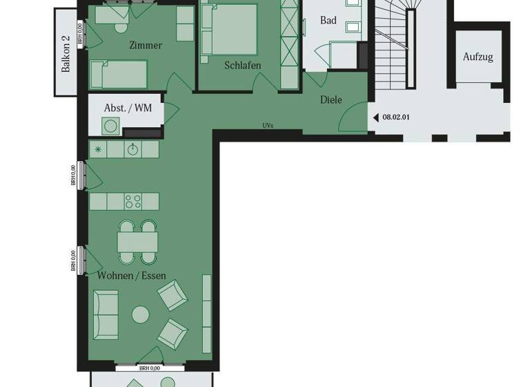 Wohnung zur Miete - Erstbezug 1.425 € 3 Zimmer 84,4 m² Dietrich-Bonhoeffer-Str. 12a Lämmerspiel Mühlheim 63165