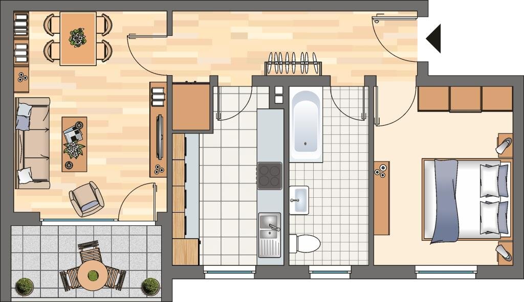 Wohnung zur Miete 399 € 2,5 Zimmer 51,5 m²<br/>Wohnfläche EG<br/>Geschoss 18.02.2025<br/>Verfügbarkeit Bahnhofstraße 83C Castrop Castrop-Rauxel 44575