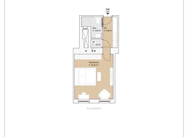 Studio zum Kauf - Erstbezug 179.000 € 1 Zimmer 33,5 m² 2. Geschoss Klausgasse Wien 1160