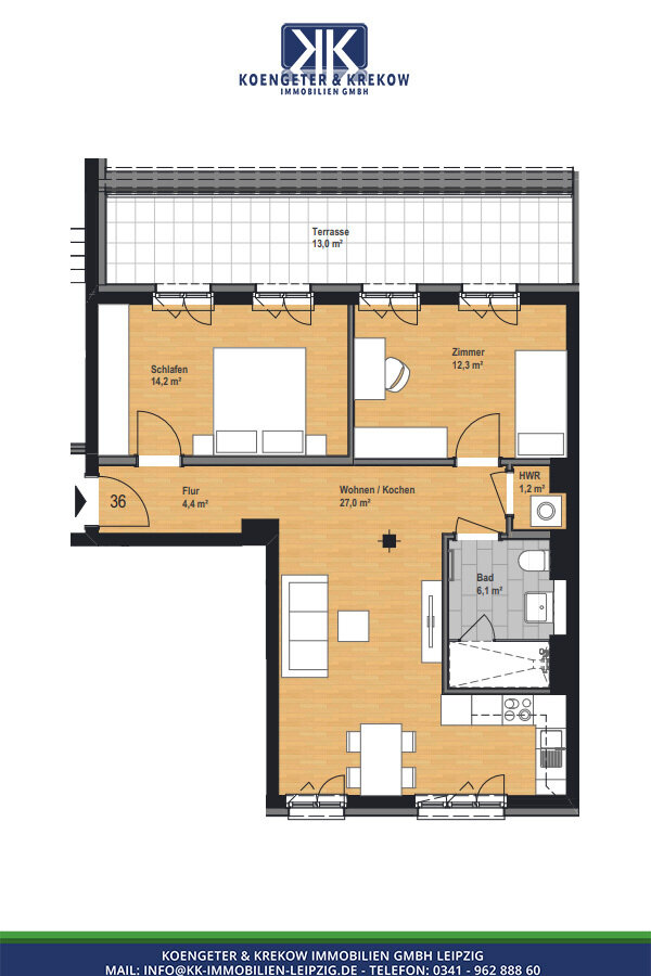 Wohnung zur Miete 1.095 € 3 Zimmer 78,2 m²<br/>Wohnfläche 5.<br/>Geschoss Prager Straße 103 Reudnitz-Thonberg Leipzig 04317