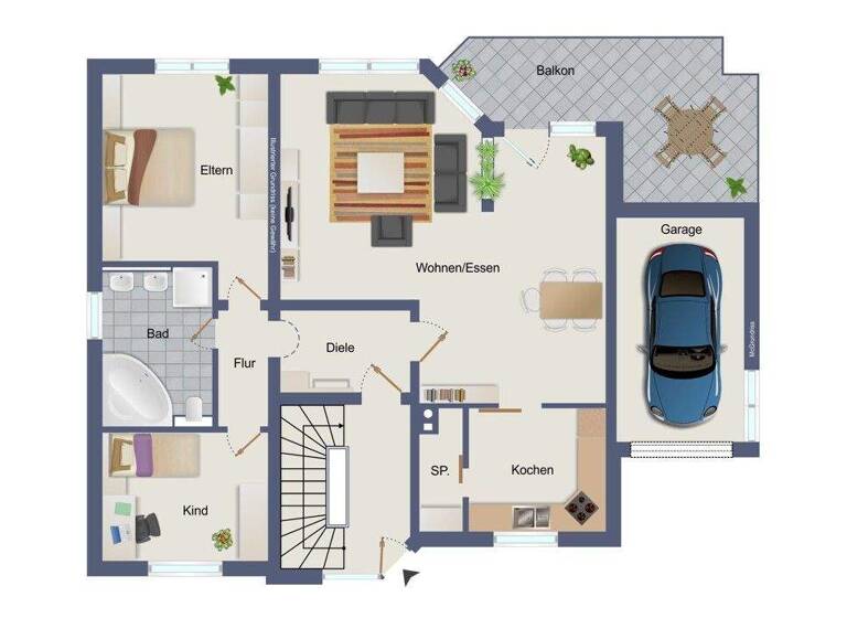 Wohnung zur Miete 1.150 € 3 Zimmer 116 m² EG Mechenhard Erlenbach am Main / Mechenhard 63906