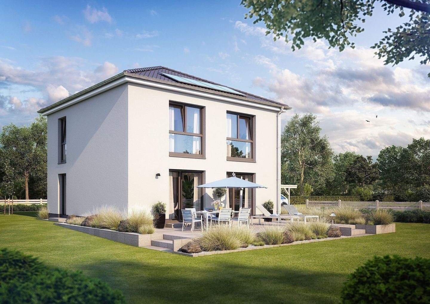 BEST-PREIS-GARANTIE ! Stadtvilla 132 qm Wlf. -  schlüsselfertige und massive Bauweise