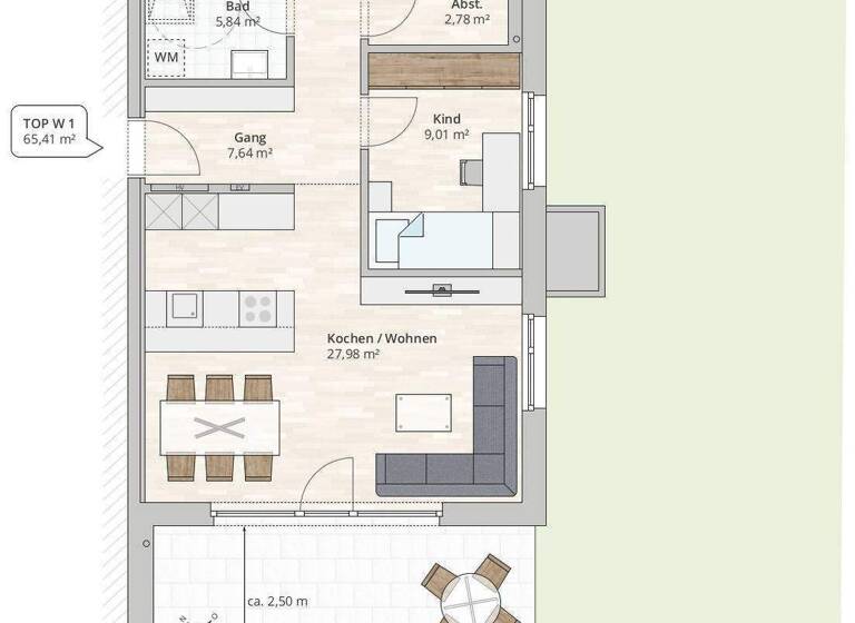 Terrassenwohnung zum Kauf - Erstbezug provisionsfrei 435.000 € 3 Zimmer 65,4 m² EG Christian-Hummel-Weg 14 Nenzing 6710