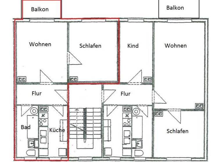 Wohnung zur Miete 315 € 2 Zimmer 48 m² 2. Geschoss frei ab 01.04.2026 Geschwister-Scholl-Str. 2 - 8A Hildburghausen 98646