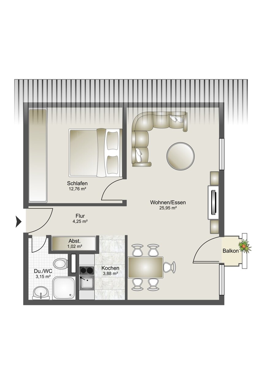 Wohnung zum Kauf 90.000 € 2 Zimmer 47,4 m²<br/>Wohnfläche 2.<br/>Geschoss Hofsgrund Oberried / Hofsgrund 79254