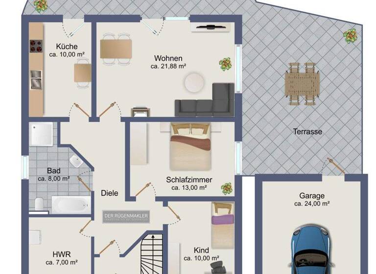 Bungalow zum Kauf 350.000 € 6 Zimmer 122,7 m² 596 m² Grundstück Lancken Dranske / Lancken 18556