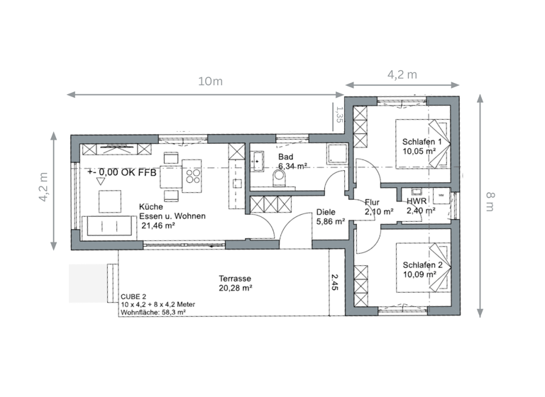 Einfamilienhaus zum Kauf - Erstbezug provisionsfrei 374.516 € 3 Zimmer 68,4 m² 353 m² Grundstück Ringstraße 11 Ernsgaden 85119