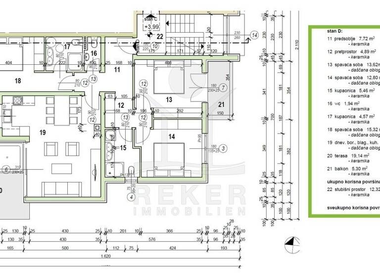 Wohnung zum Kauf 390.000 € 4 Zimmer 97 m² Porec 52440