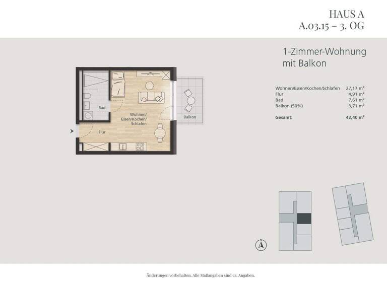 Studio zum Kauf 223.510 € 1 Zimmer 43 m² 3. Geschoss Waldshut 79761