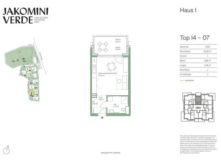 Studio zum Kauf - Erstbezug 190.000 € 1 Zimmer 34,1 m² 4. Geschoss Kasernstraße 30I Jakomini Graz,06.Bez.:Jakomini 8010