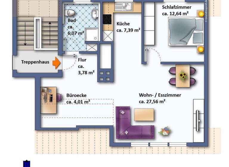 Wohnung zum Kauf provisionsfrei 139.000 € 2 Zimmer 61,5 m² 2. Geschoss frei ab sofort Deichhorst Delmenhorst 27753