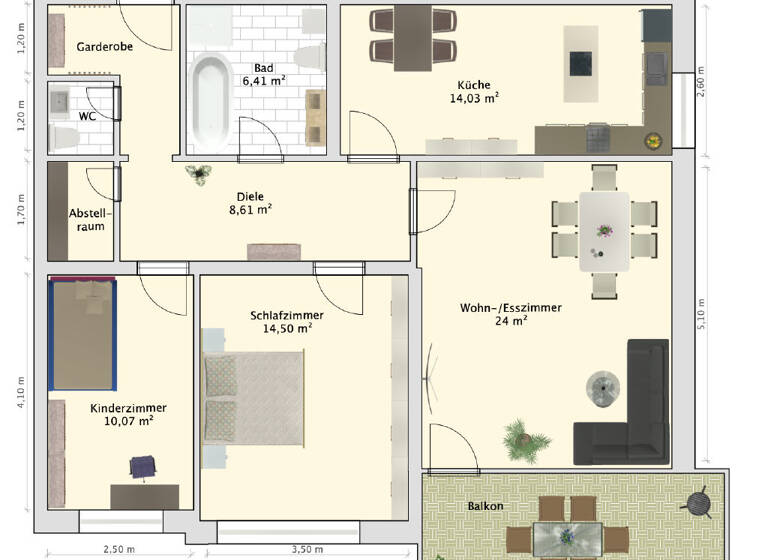 Wohnung zum Kauf 160.000 € 3 Zimmer 87,9 m²<br/>Wohnfläche 5.<br/>Geschoss Heppens Wilhelmshaven-Heppens 26384
