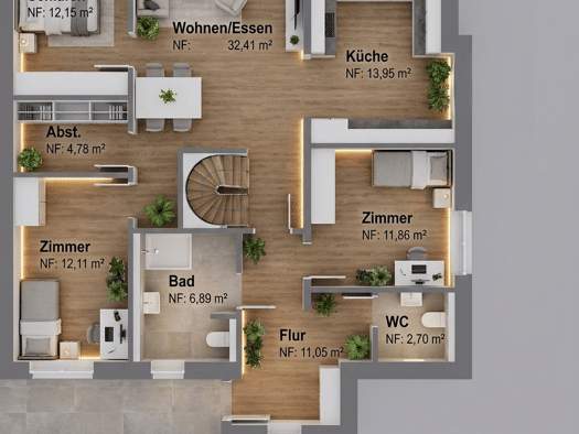 Wohnung zur Miete - Erstbezug 1.600 € 4 Zimmer 139,1 m² 3. Geschoss frei ab 01.12.2026 Lingen Lingen (Ems) 49809