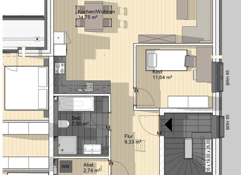 Wohnung zur Miete 1.250 € 4 Zimmer 95 m² Geschoss 1/2 frei ab 01.08.2026 Müssen 21516