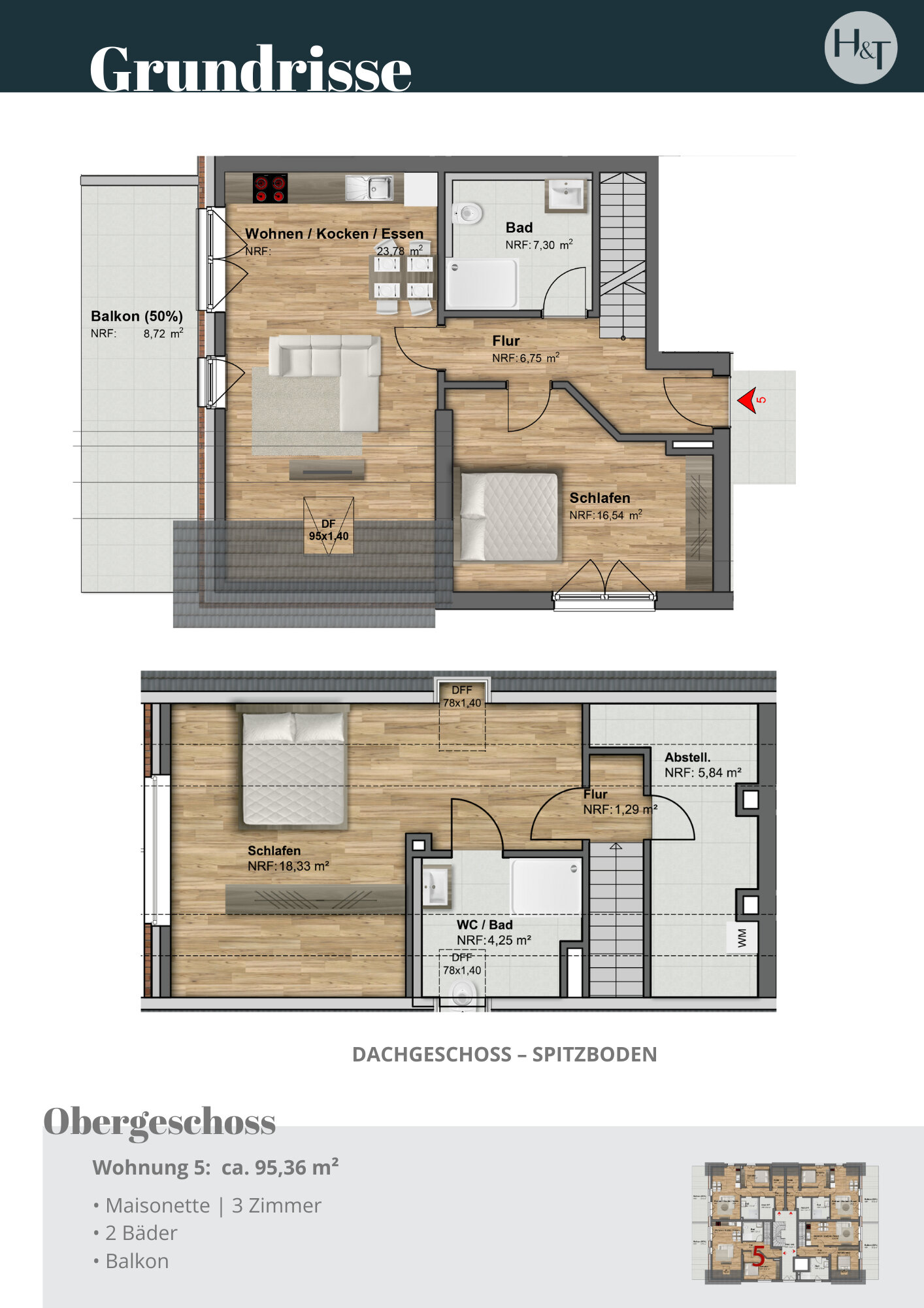 Maisonette zur Miete 1.250 € 3 Zimmer 96,4 m²<br/>Wohnfläche 2.<br/>Geschoss Groß Mackenstedt Stuhr 28816