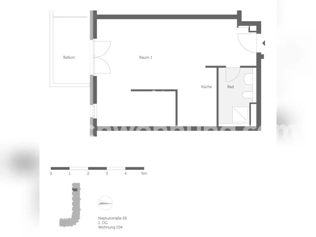 Wohnung zur Miete Tauschwohnung 911 € 1 Zimmer 51 m²<br/>Wohnfläche Reinickendorf Berlin 13409