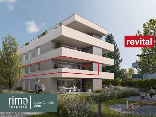 Terrassenwohnung zum Kauf - Erstbezug 643.000 € 4 Zimmer 85 m² 1. Geschoss Lustenau 6890