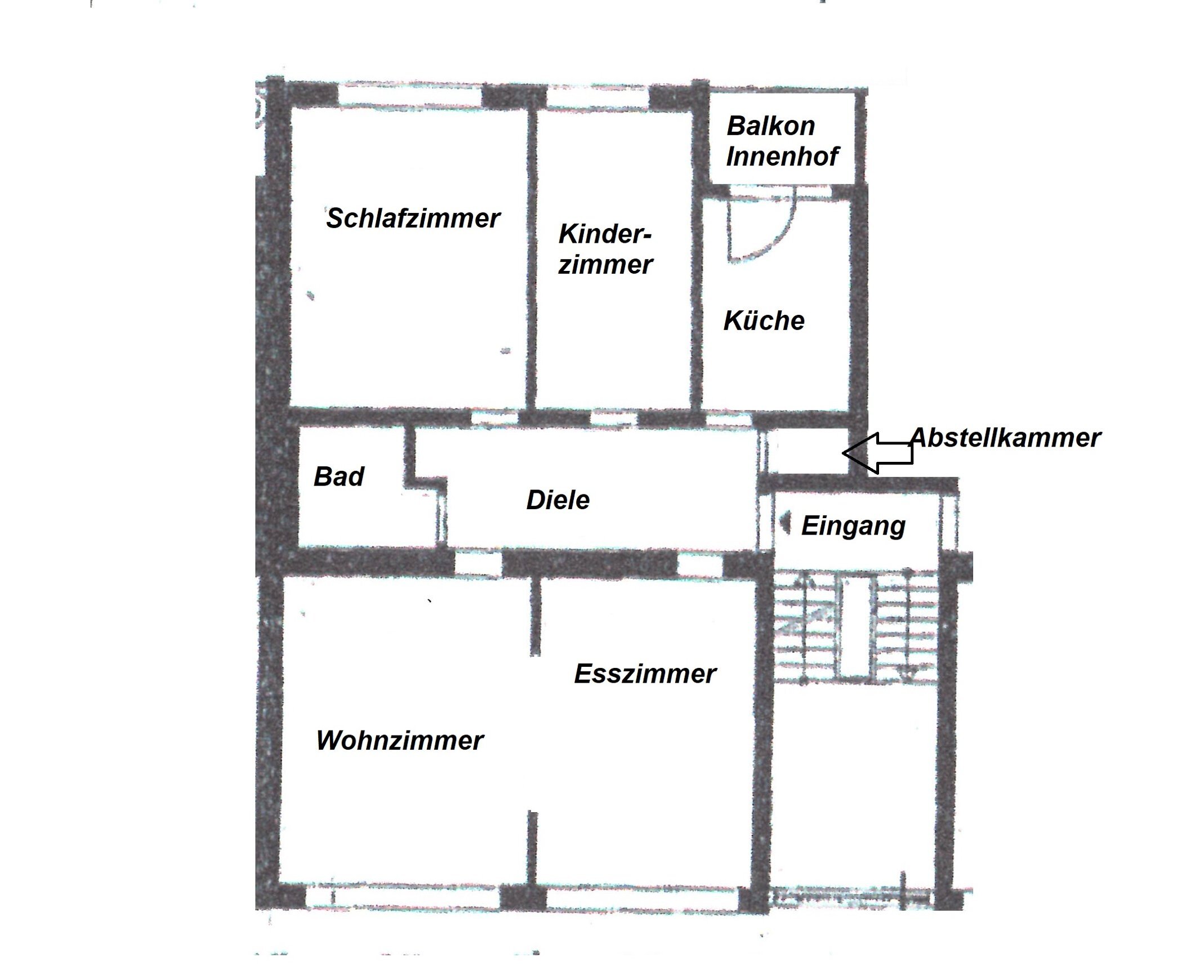 Wohnung zum Kauf provisionsfrei 168.000 € 4 Zimmer 89 m²<br/>Wohnfläche 3.<br/>Geschoss Gladbach Mönchengladbach 41061