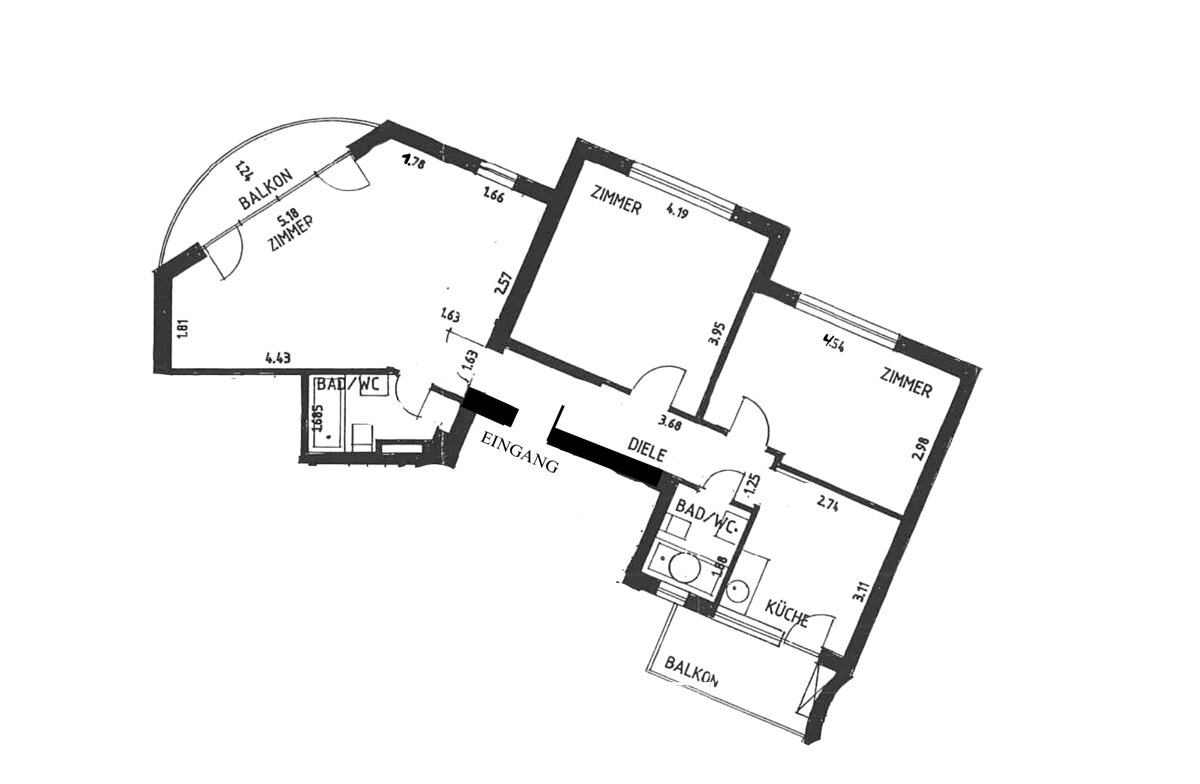 Wohnung zum Kauf 399.000 € 3 Zimmer 82 m²<br/>Wohnfläche Pempelfort Düsseldorf 40479