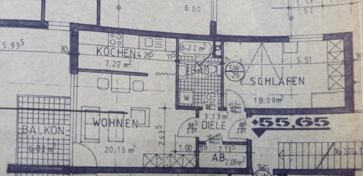 Wohnung zur Miete 592 € 2 Zimmer 56 m²<br/>Wohnfläche Innenstadt 1 Minden 32423