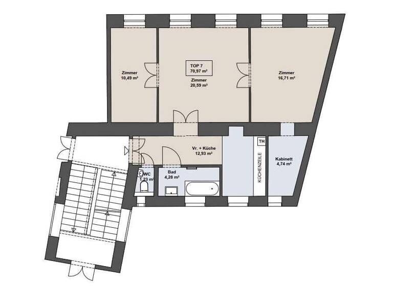 Wohnung zum Kauf 449.000 € 3,5 Zimmer 71 m² 1. Geschoss Wien,Margareten 1050