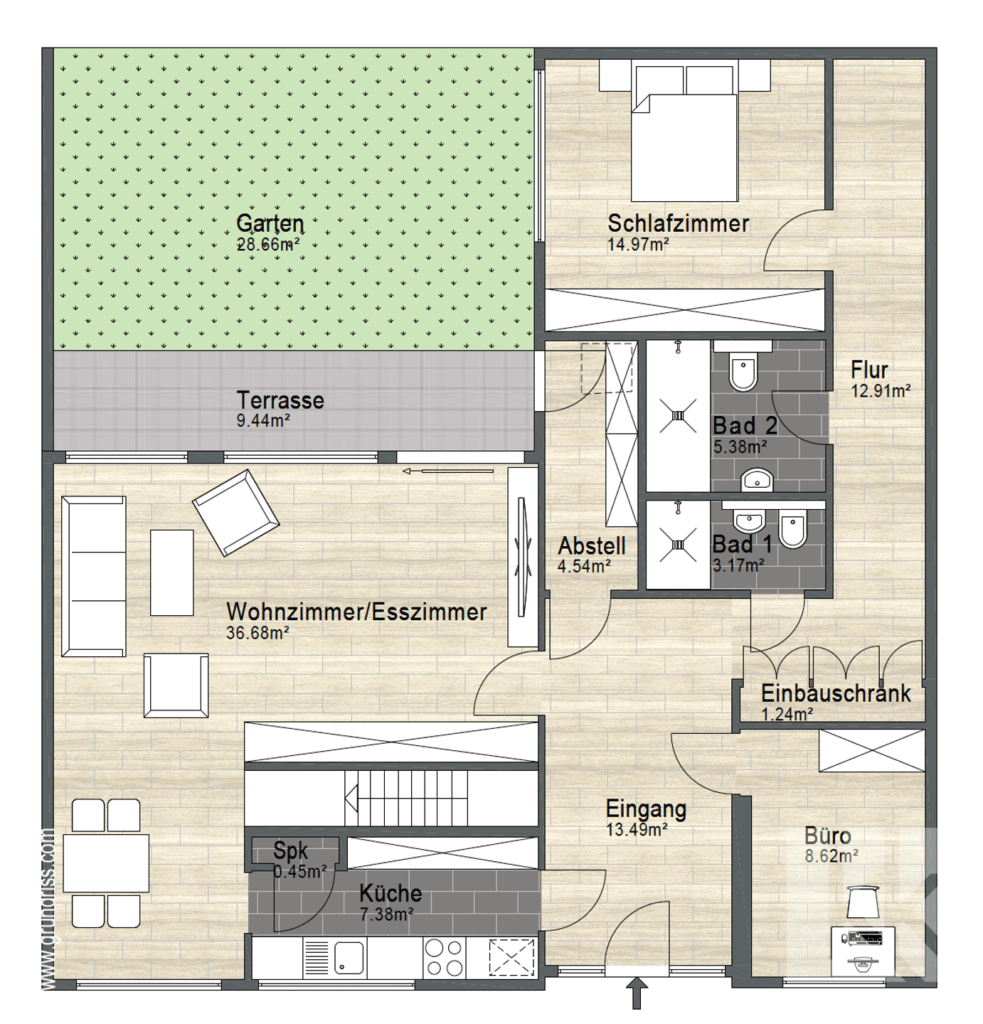 Reihenmittelhaus zum Kauf 375.000 € 3 Zimmer 110 m²<br/>Wohnfläche 272 m²<br/>Grundstück Volkmarode Braunschweig 38104