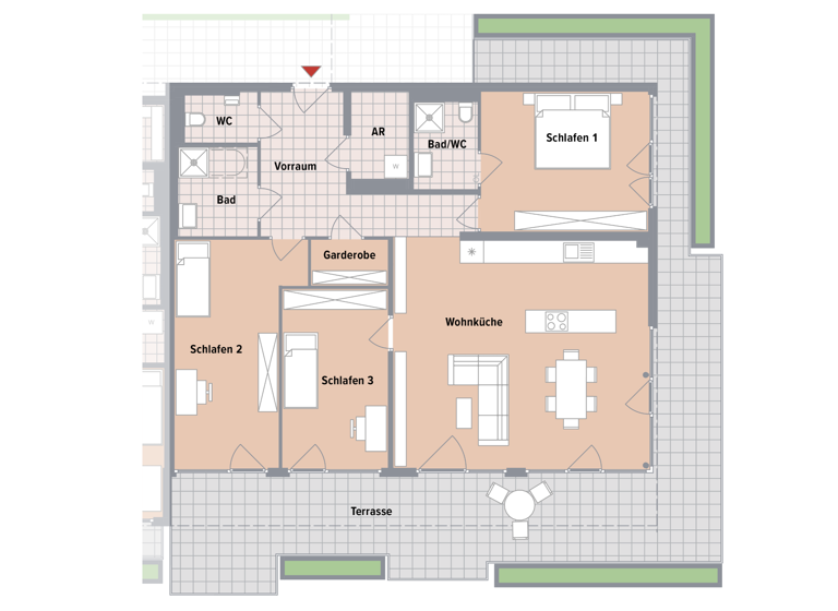 Wohnung zum Kauf - Erstbezug 618.800 € 4 Zimmer 118,6 m² Puntigam Graz,17.Bez.:Puntigam 8055