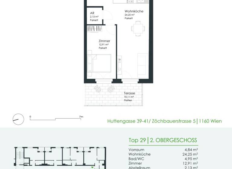 Wohnung zur Miete 790 € 2 Zimmer 49,1 m² 2. Geschoss frei ab 01.07.2026 Huttengasse 39-41 Wien 1160
