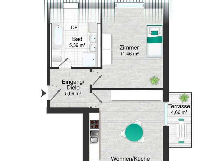 Wohnung zum Kauf - Erstbezug provisionsfrei 410.000 € 2 Zimmer 50,6 m² 2. Geschoss Pöring Zorneding 85604