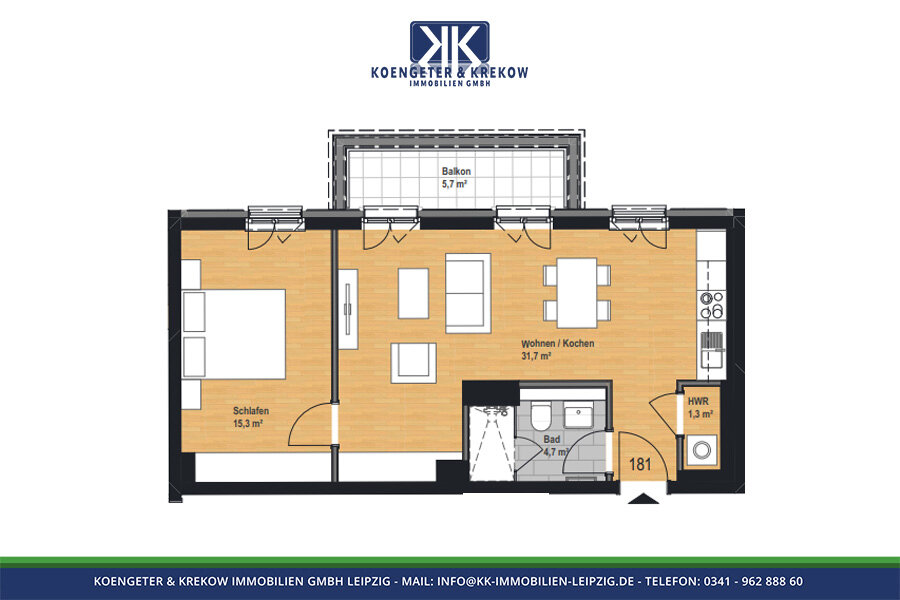 Wohnung zur Miete 822 € 2 Zimmer 58,7 m²<br/>Wohnfläche 4.<br/>Geschoss Riebeckstraße 60 Reudnitz-Thonberg Leipzig 04317