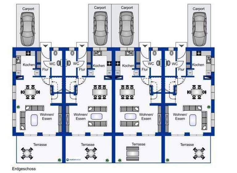 Reihenendhaus zum Kauf 329.000 € 3 Zimmer 100 m² 2.117 m² Grundstück Werdum 26427