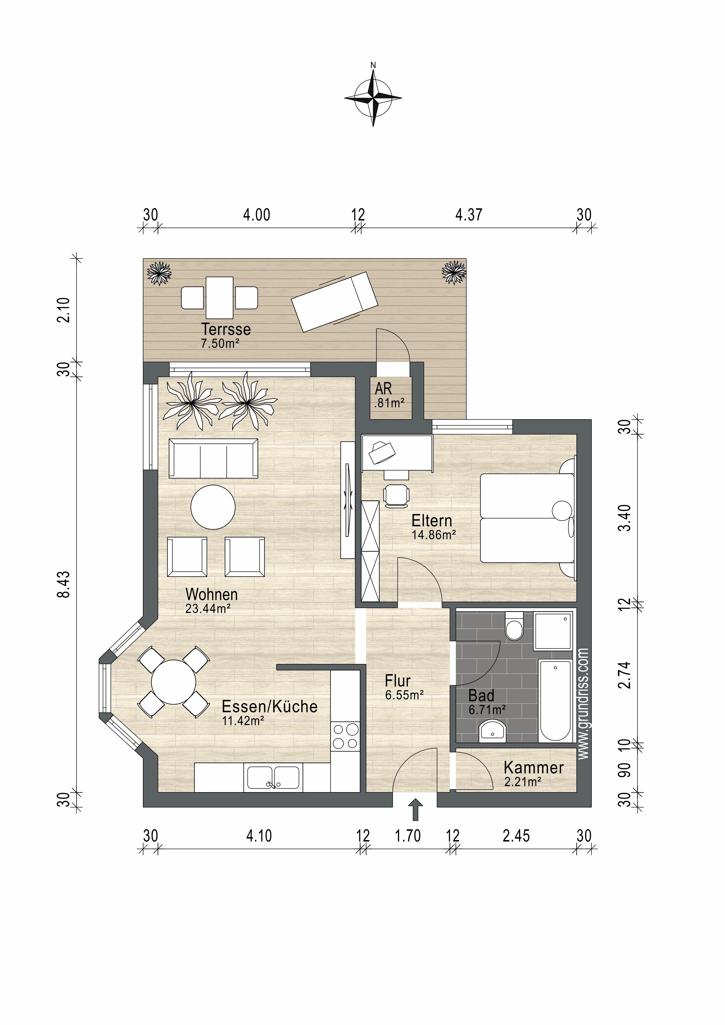 Wohnung zum Kauf 260.000 € 2,5 Zimmer 73,5 m²<br/>Wohnfläche EG<br/>Geschoss Dätzingen Grafenau 71120