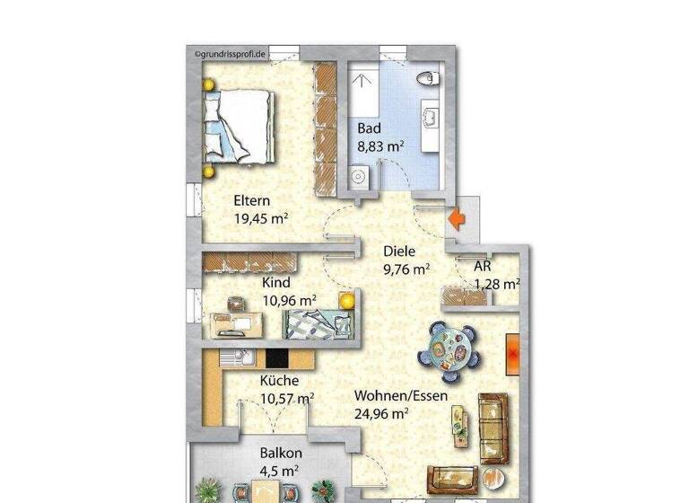 Wohnung zum Kauf 348.000 € 3 Zimmer 90 m² EG Euerbach 97502