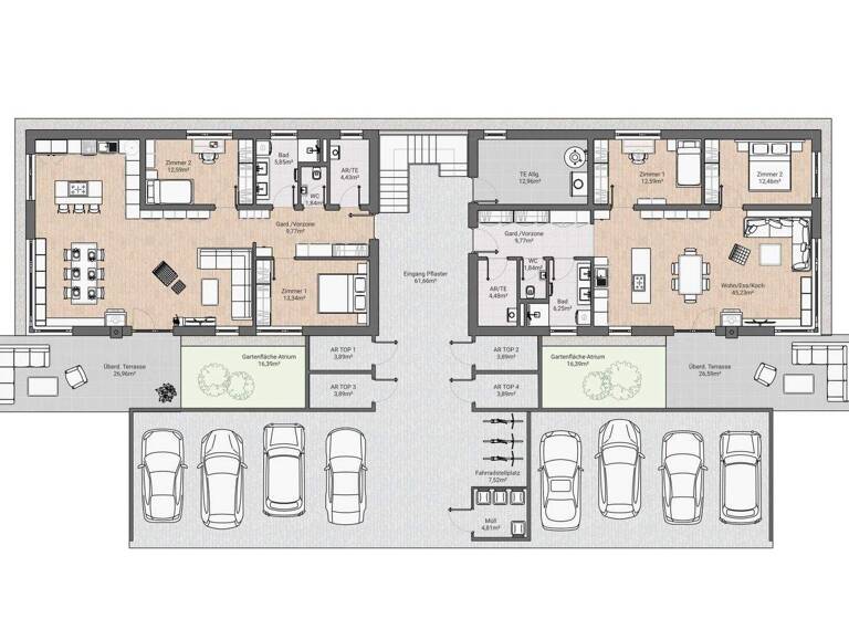 Wohnung zum Kauf - Erstbezug 405.000 € 3 Zimmer 92 m² EG Grafenstein 9131