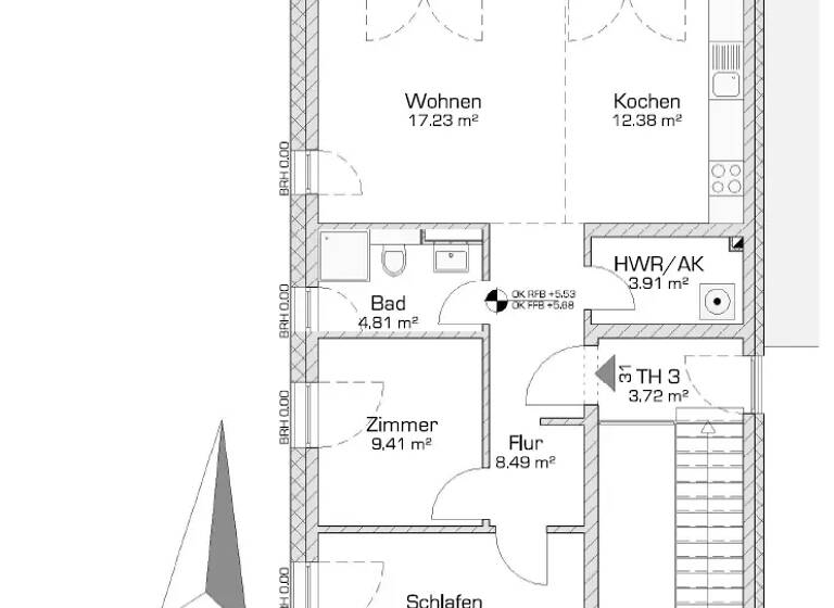 Wohnung zur Miete 806 € 3 Zimmer 77 m² Geschoss 1/2 frei ab 15.05.2026 Hellwinkel Wolfsburg 38446