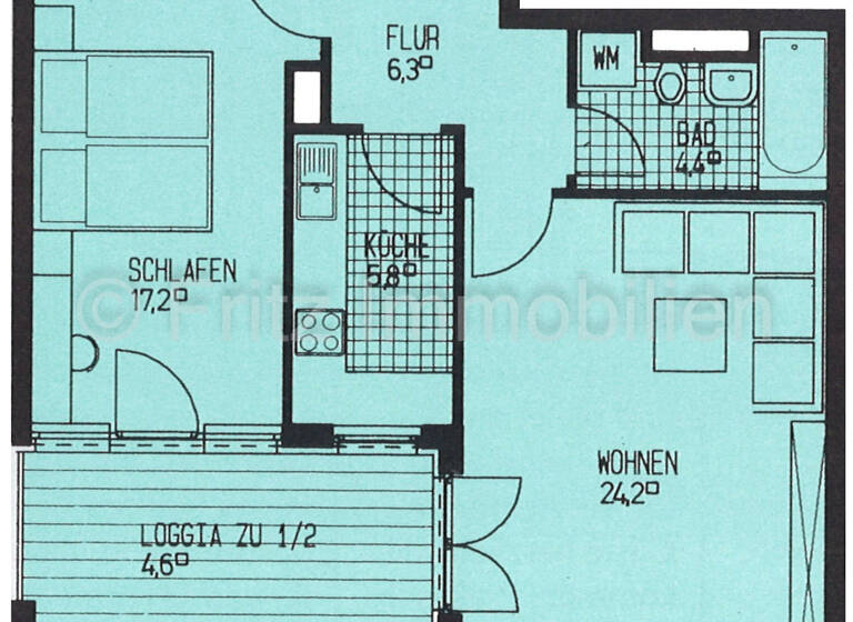 Wohnung zum Kauf provisionsfrei 159.600 € 2 Zimmer 62,5 m²<br/>Wohnfläche 3.<br/>Geschoss Lausener Straße 36 Lausen-Grünau Leipzig 04207