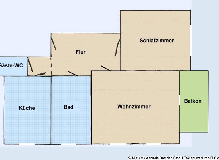 Wohnung zur Miete 590 € 2 Zimmer 63,4 m² 1. Geschoss Coschütz/Gittersee Dresden 01189