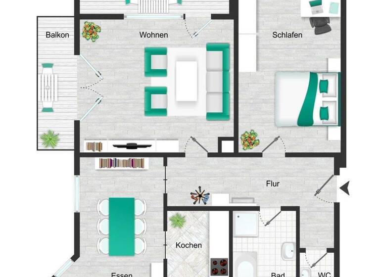 Wohnung zur Miete 1.470 € 2,5 Zimmer 83 m² 1. Geschoss Geisenbrunn Gilching 82205