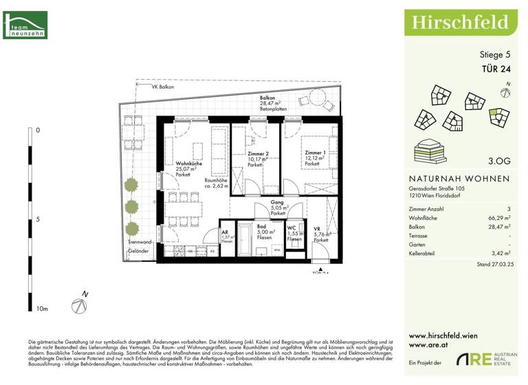 Wohnung zum Kauf - Erstbezug provisionsfrei 380.400 € 3 Zimmer 66,3 m² 3. Geschoss Gerasdorfer Straße 105 Wien 1210