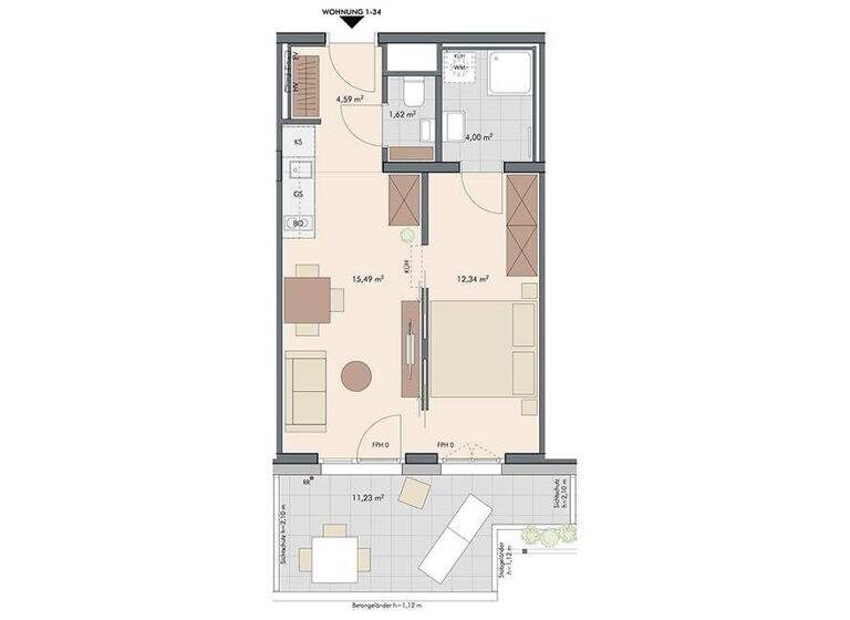 Wohnung zum Kauf - Erstbezug provisionsfrei 230.000 € 2 Zimmer 38 m² 3. Geschoss Ludwig-Reindl-Gasse 1, Senekowitschgasse 2 Wien 1220