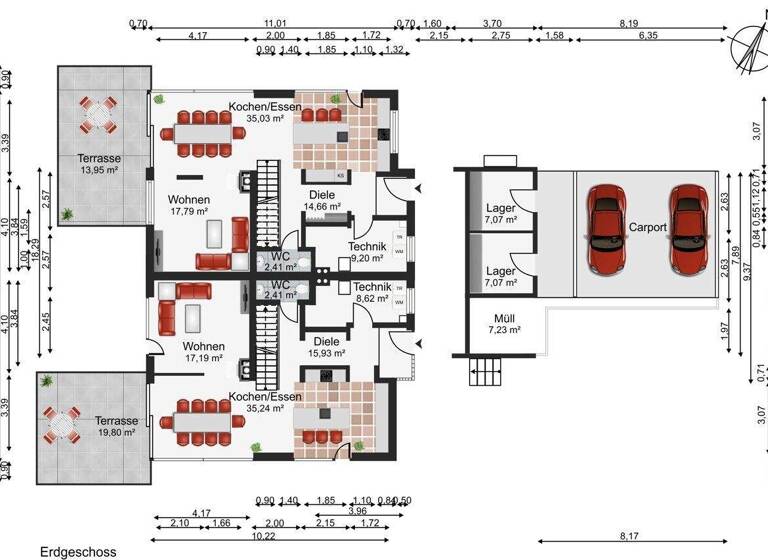 Doppelhaushälfte zur Miete - Erstbezug 2.400 € 5 Zimmer 160 m² 300 m² Grundstück frei ab sofort Mümmelmannsbarg 3A Wendorf Wismar 23968