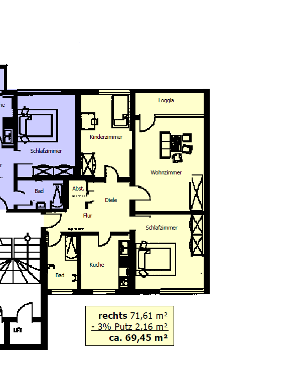 Wohnung zur Miete 500 € 3 Zimmer 69,5 m²<br/>Wohnfläche 4.<br/>Geschoss 01.04.2025<br/>Verfügbarkeit Köditzer Straße 7 Neuhof Hof 95030