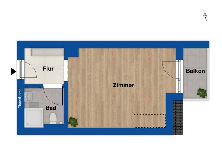 Studio zum Kauf 85.000 € 1 Zimmer 19 m² 2. Geschoss City Bayreuth 95445