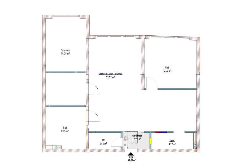 Wohnung zur Miete 1.590 € 3,5 Zimmer 92 m² Innenstadt Aschaffenburg 63739