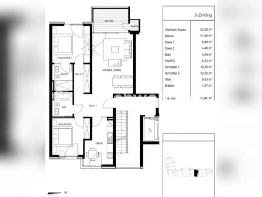 Wohnung zur Miete Tauschwohnung 1.600 € 3 Zimmer 85 m² 4. Geschoss Mörsenbroich Stadtbezirk 6 40470