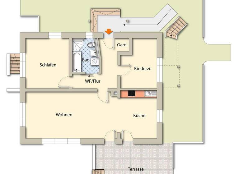 Terrassenwohnung zur Miete 840 € 3 Zimmer 84 m² Geschoss EG/2 frei ab 01.04.2026 Hainweiherer Straße 24 Burgkunstadt 96224