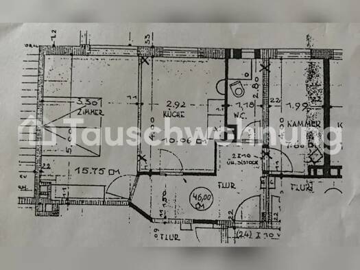 Wohnung zur Miete Tauschwohnung 480 € 1,5 Zimmer 46 m² 2. Geschoss Alsterdorf Hamburg 22309