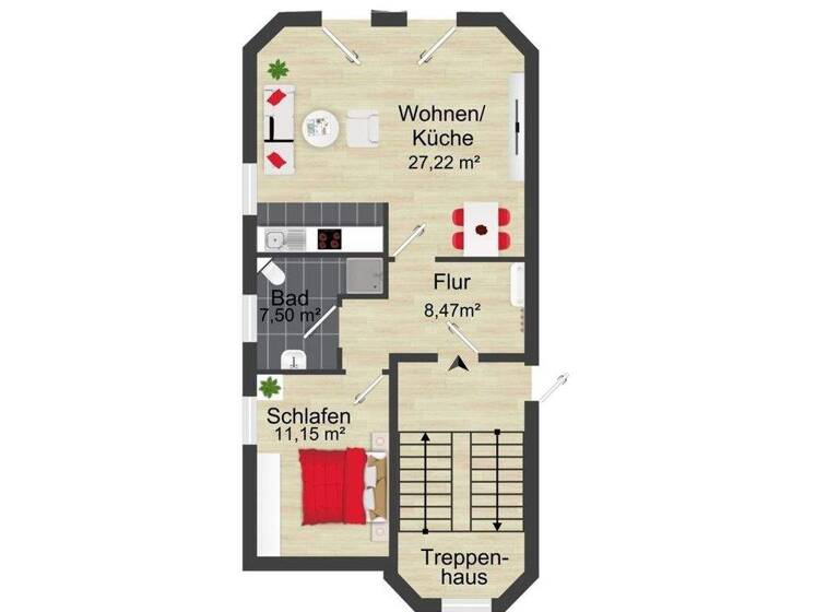 Wohnung zur Miete 460 € 2 Zimmer 54 m² EG Glindenberg 39326