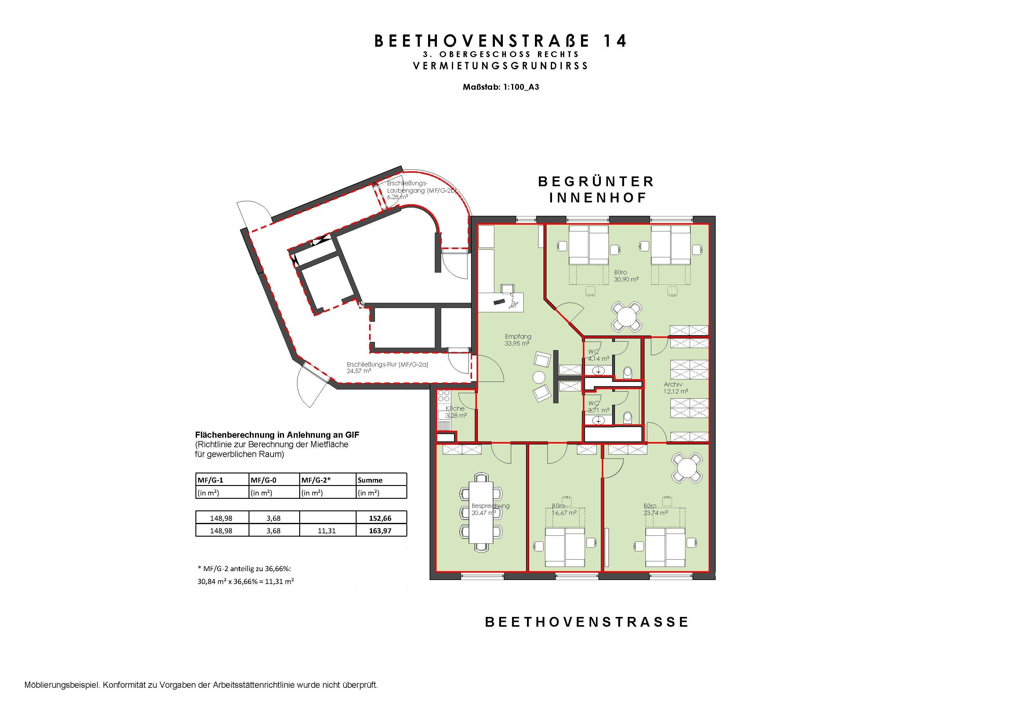 Bürofläche zum Kauf provisionsfrei 4.258 € 5 Zimmer 152,7 m²<br/>Bürofläche Beethovenstr. 14 Zentrum - Süd Leipzig 04107