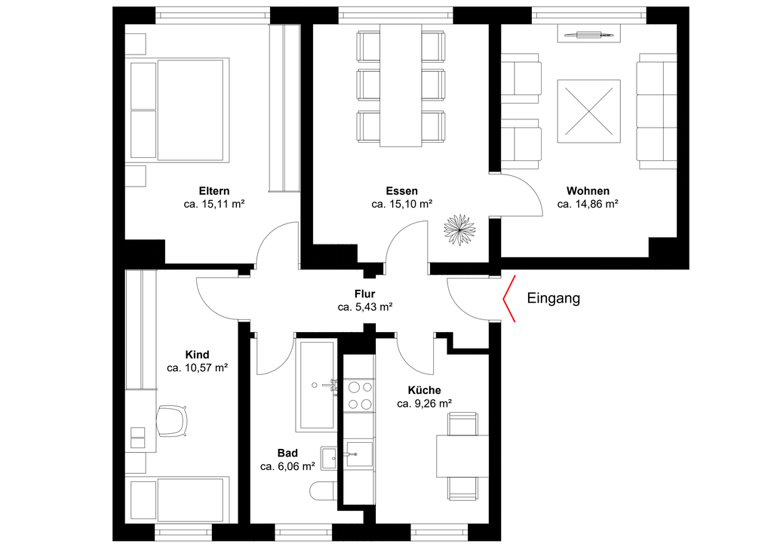 Wohnung zum Kauf 39.465 € 4 Zimmer 78,9 m² Altenpleen 18445